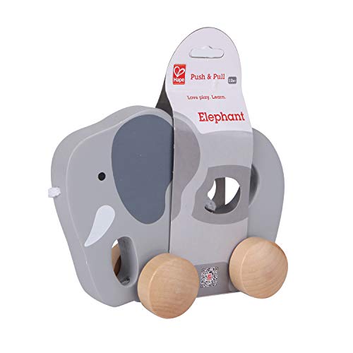 Wooden Elephant Push and Pull Toy