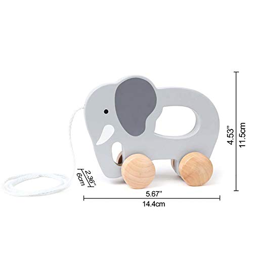 Wooden Elephant Push and Pull Toy