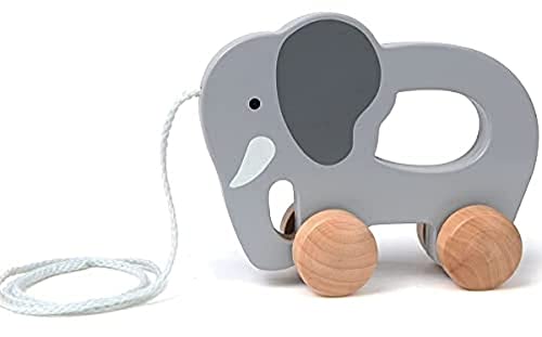 Wooden Elephant Push and Pull Toy