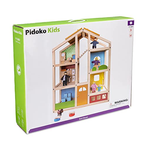 Wooden Dollhouse (20 Pieces), Ages 3+