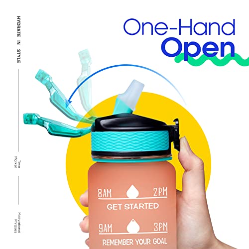 Leak Proof Large Drinking Water Bottle with Time Marker