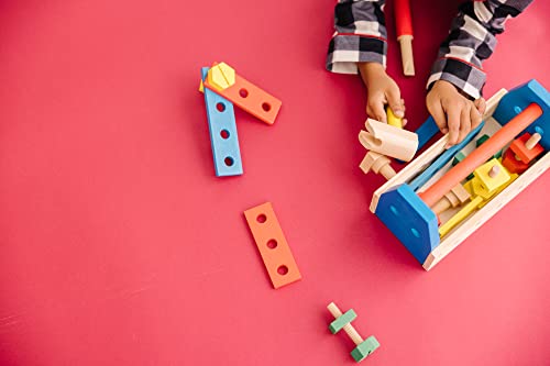 Wooden Toy Construction Tool Kit Set (24 Pieces)