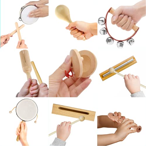 Wooden Percussion Musical Instrument Set, Ages 3+