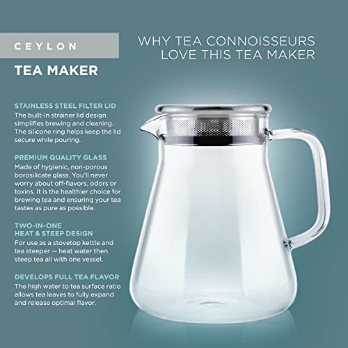 One-Touch 2-in-1 Heatproof Glass Tea Kettle