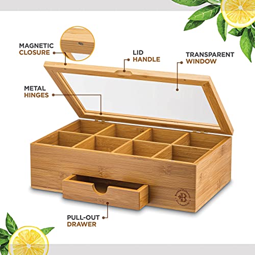Bamboo Tea Box Organizer