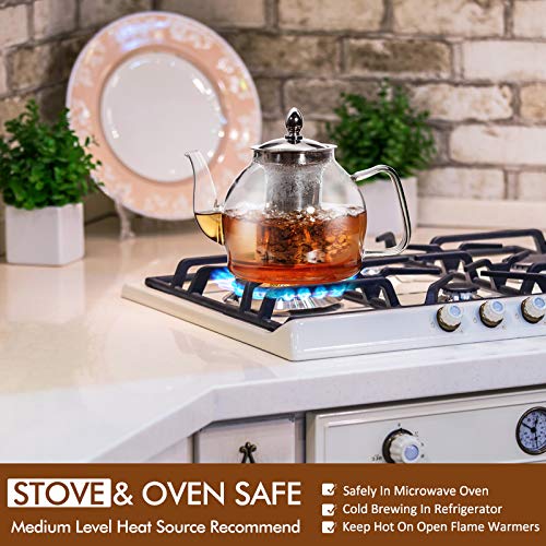 Glass Teapot Kettle with Removable Infuser (1L)