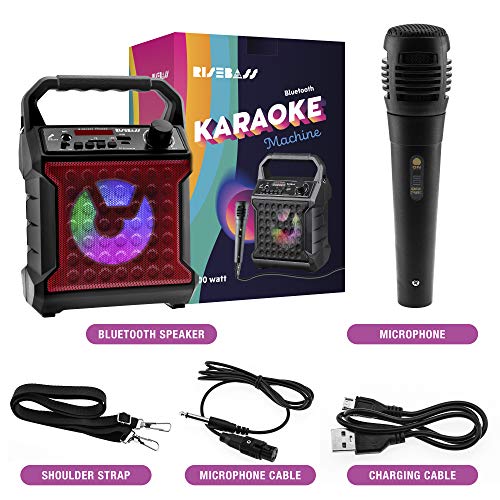Portable Bluetooth Speaker with Party Lights and Microphone