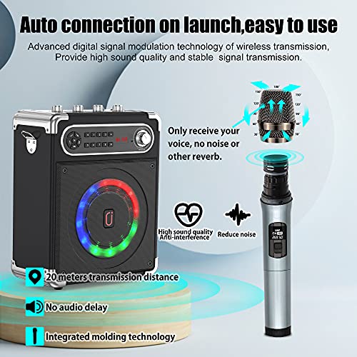 Portable Karaoke Bluetooth Speaker (2 Microphones)