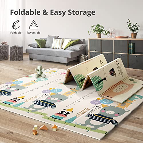 Foldable Extra Large Waterproof Activity Baby Play Mat (71x79-inch)