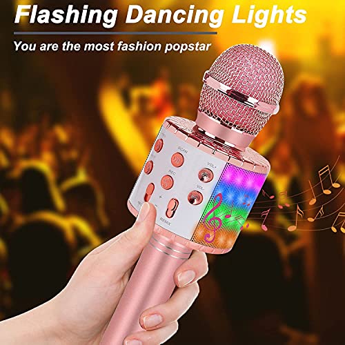 Portable Karaoke Wireless Bluetooth Microphone, Ages 4+