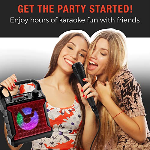 Portable Bluetooth Speaker with Party Lights and Microphone