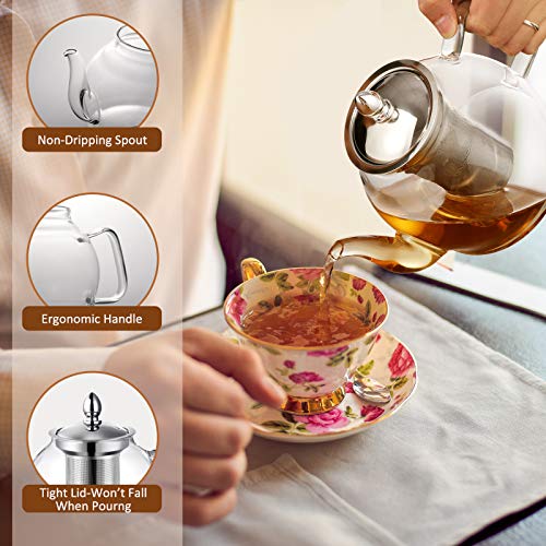 Glass Teapot Kettle with Removable Infuser (1L)