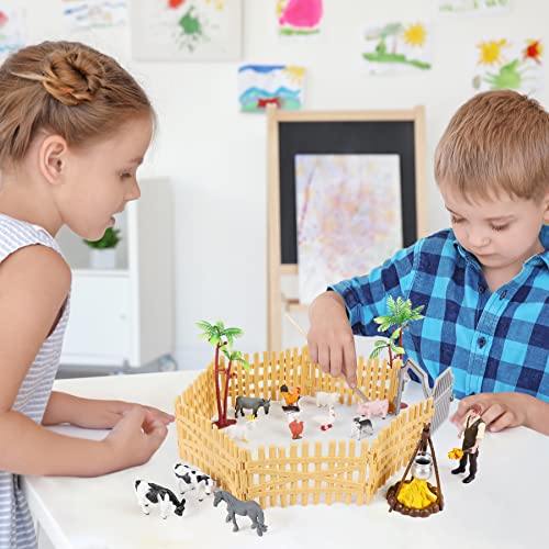 Mini Farm Animal Figurine Toys (12 Pieces), Ages 3+