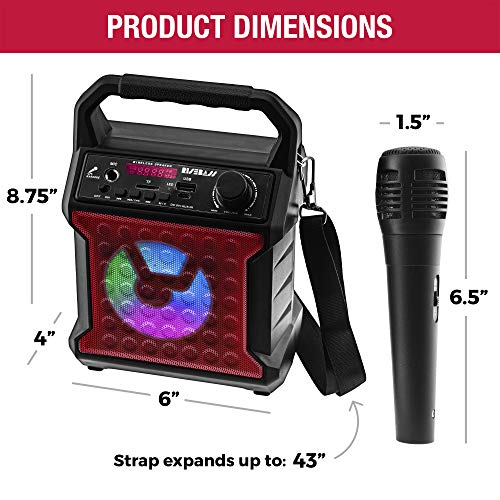 Portable Bluetooth Speaker with Party Lights and Microphone