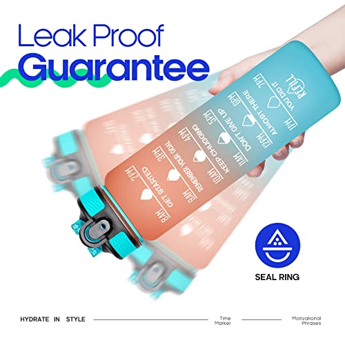 Leak Proof Large Drinking Water Bottle with Time Marker