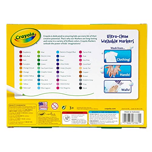 Crayola Clean Fine Line Washable Markers (40 Pack)