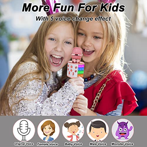 Portable Karaoke Wireless Bluetooth Microphone, Ages 4+