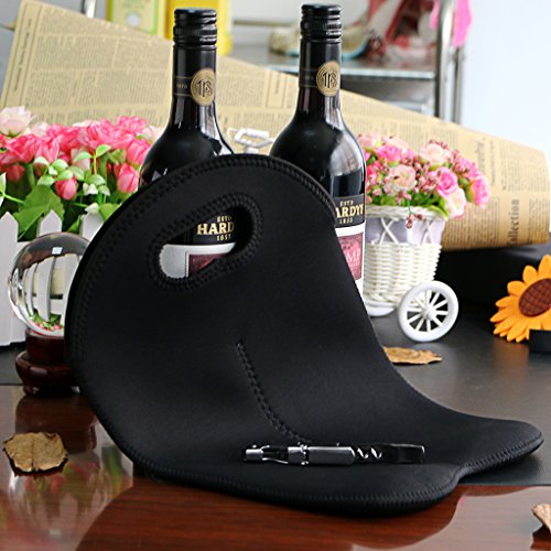 Insulated Wine Carrier Tote Bag (2 Bottles)