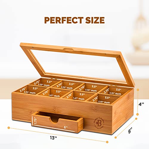 Bamboo Tea Box Organizer