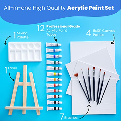 Acrylic Paint Set with Canvas Painting Kit