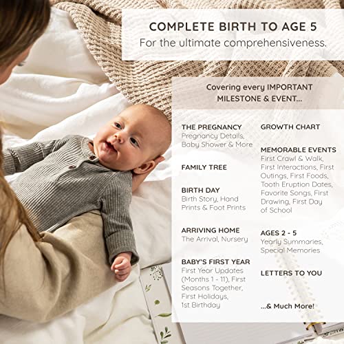 Baby Memory First 5 Year Journal Milestone Baby Scrapbook