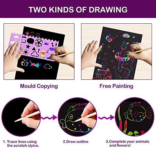 Scratch Paper Art Kit (60 Pieces)