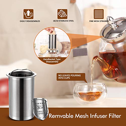 Glass Teapot Kettle with Removable Infuser (1L)