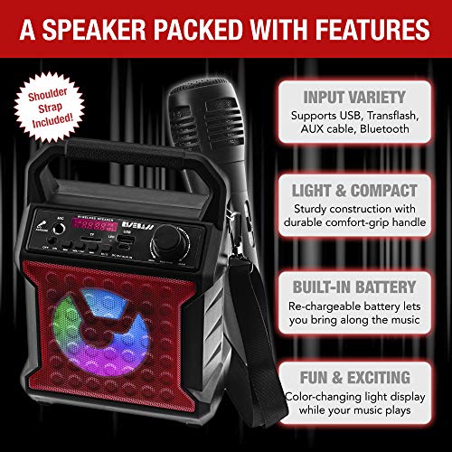 Portable Bluetooth Speaker with Party Lights and Microphone
