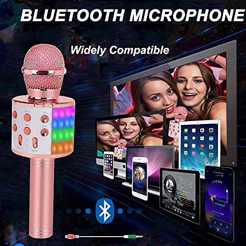 Portable Karaoke Wireless Bluetooth Microphone, Ages 4+