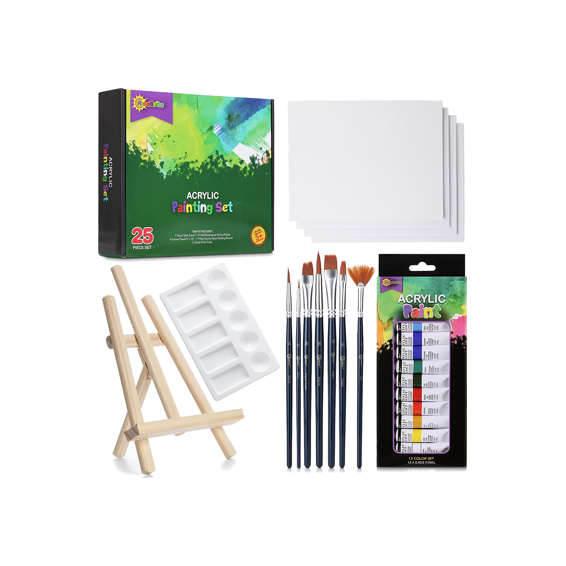 Acrylic Paint Set with Canvas Painting Kit
