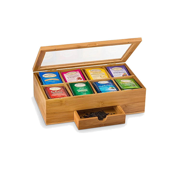 Bamboo Tea Box Organizer