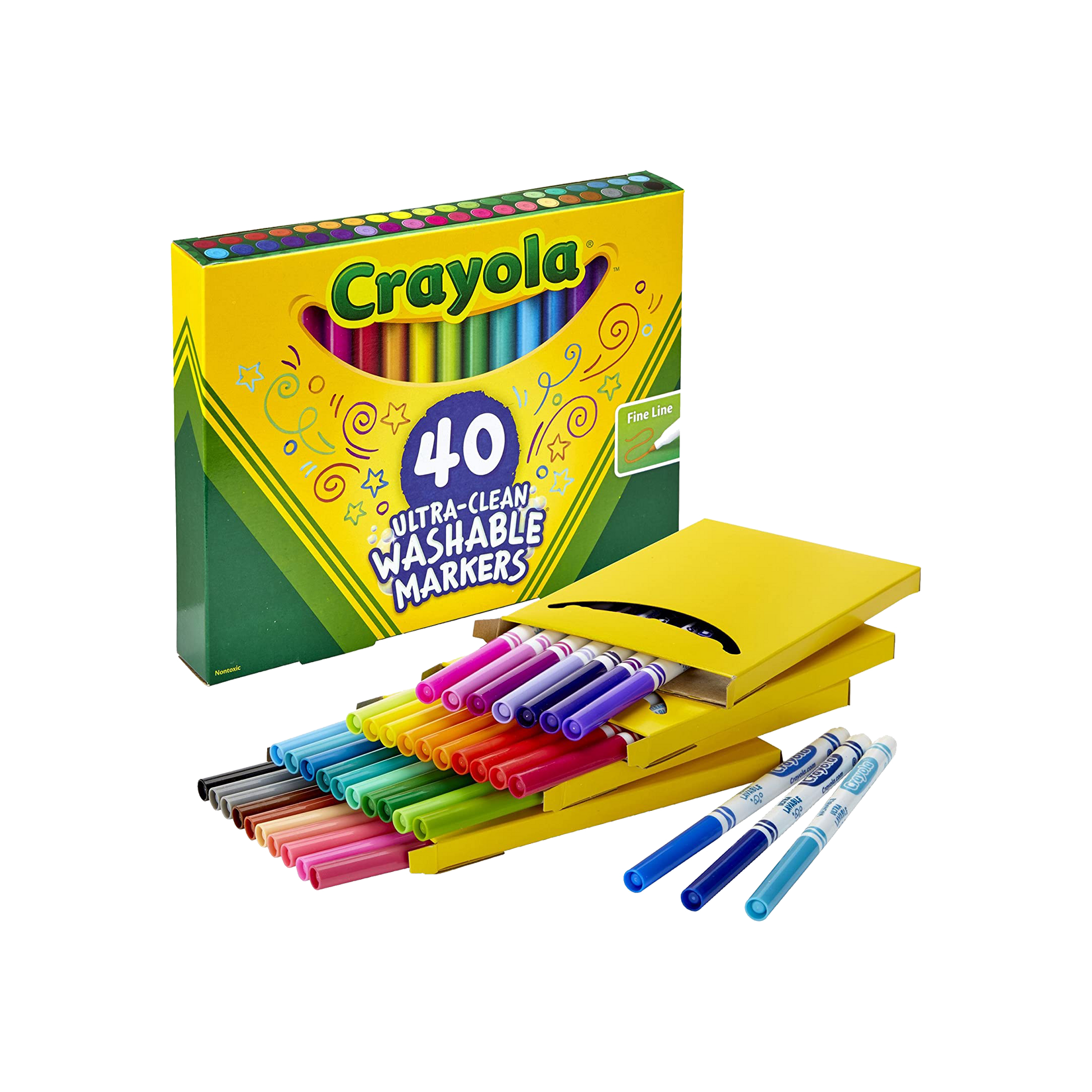 Crayola Clean Fine Line Washable Markers (40 Pack)