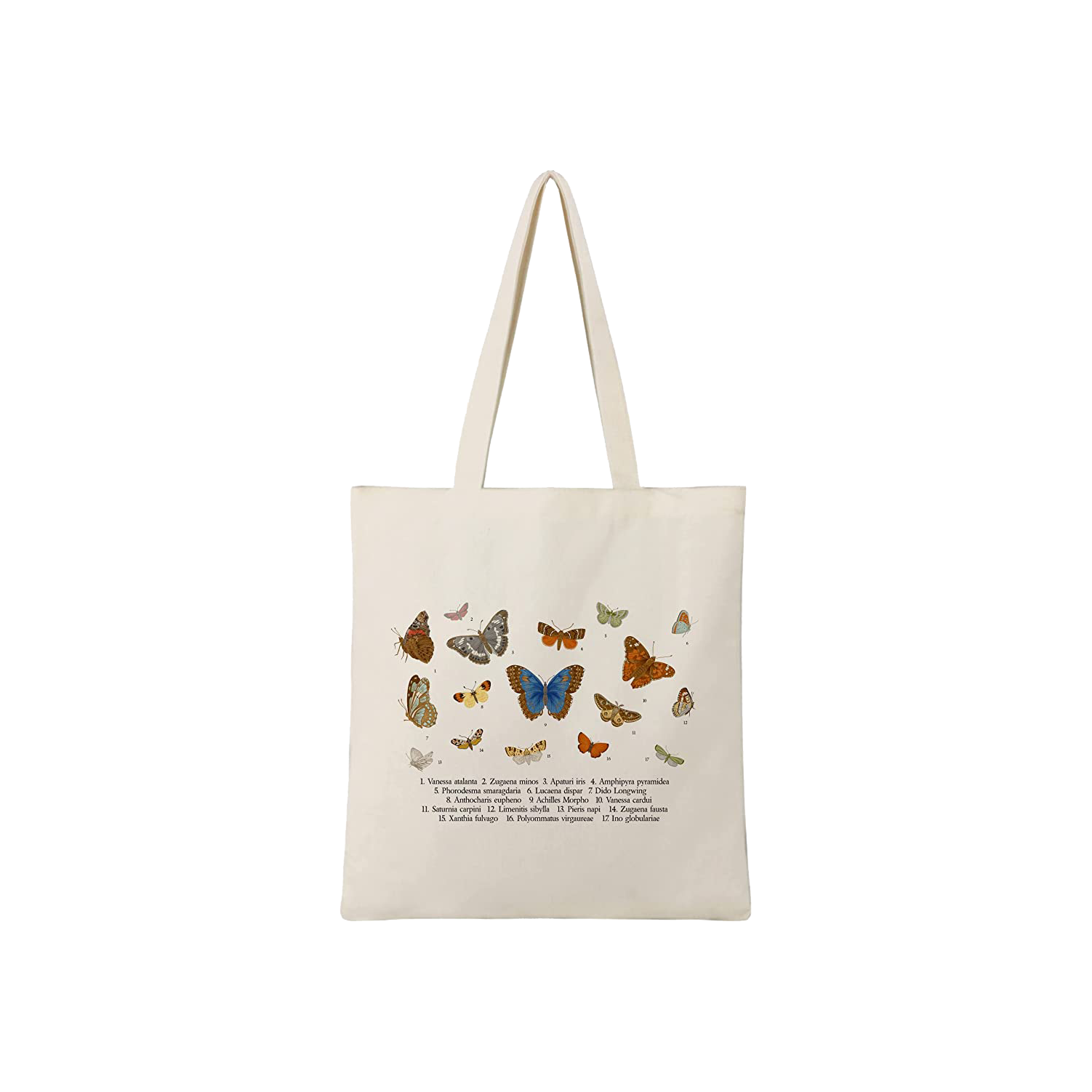 Cute Washable Canvas Tote Bag with Inner Pockets