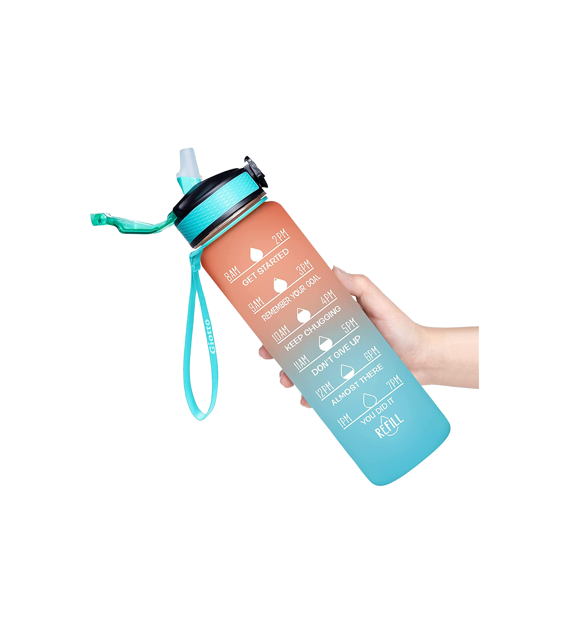 Leak Proof Large Drinking Water Bottle with Time Marker