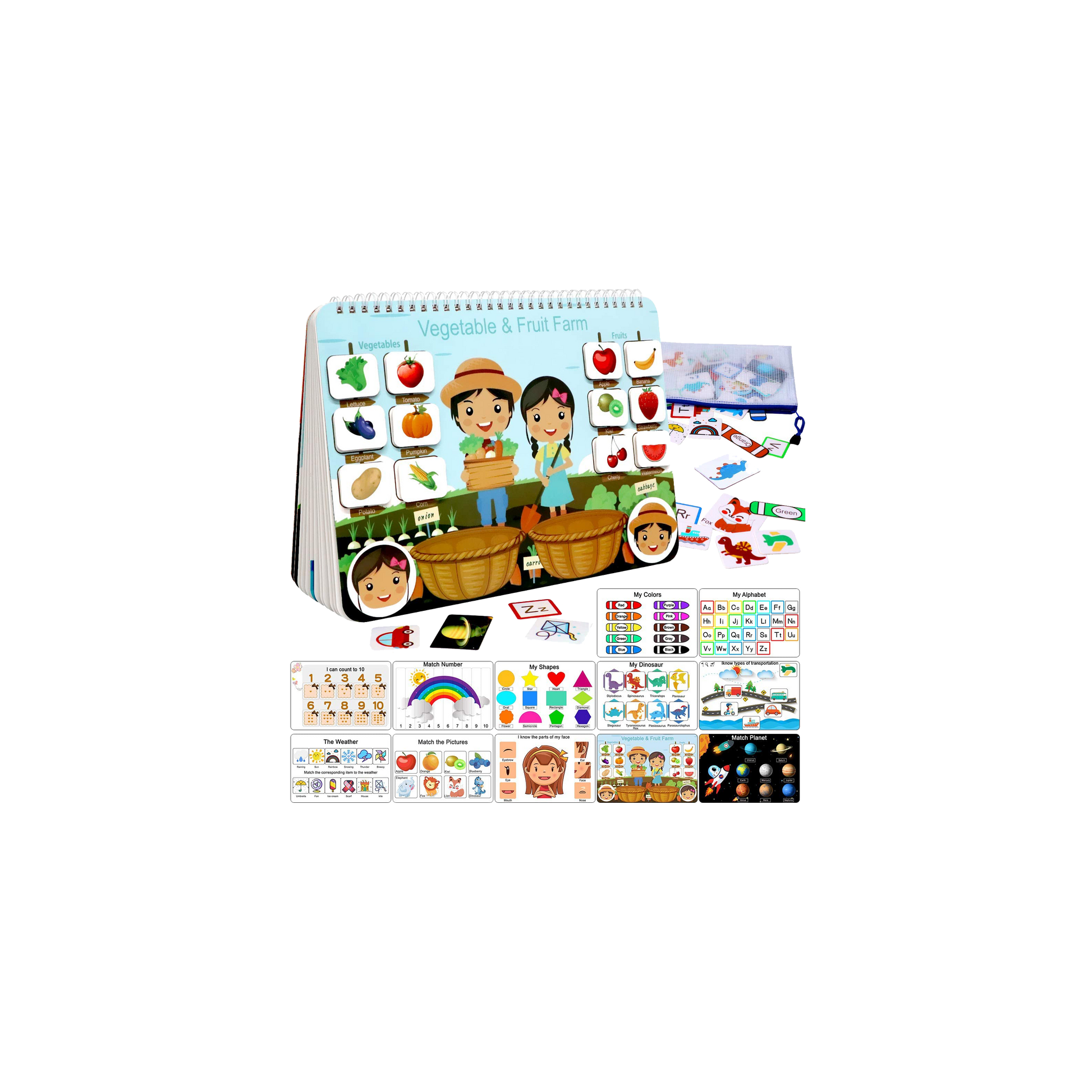 Montessori Activity Busy Book (12 Pages)