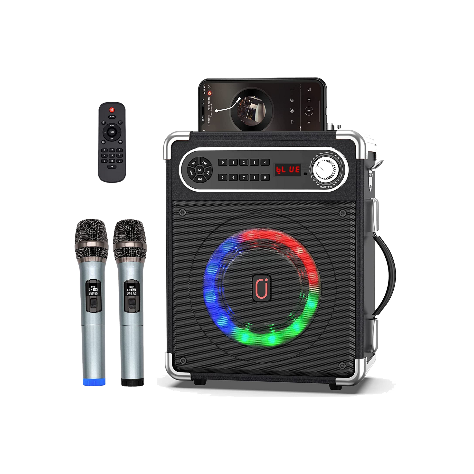 Portable Karaoke Bluetooth Speaker (2 Microphones)