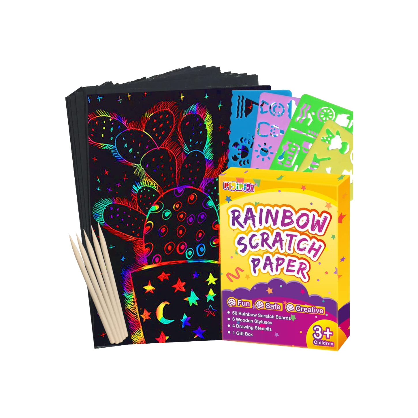 Scratch Paper Art Kit (60 Pieces)