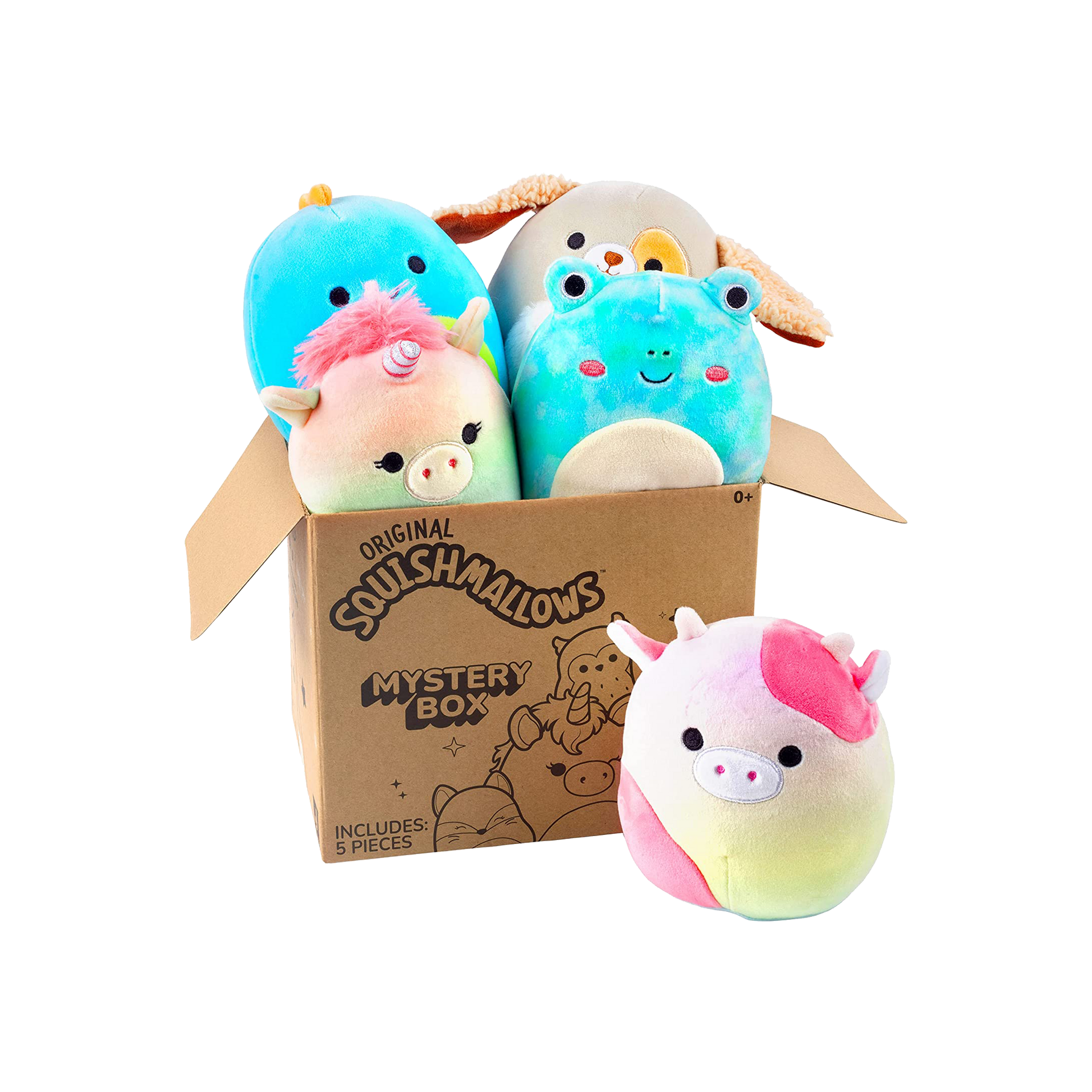 Squishmallow Soft Stuffed Animal Mystery Box (5-inch, 5 Pack)