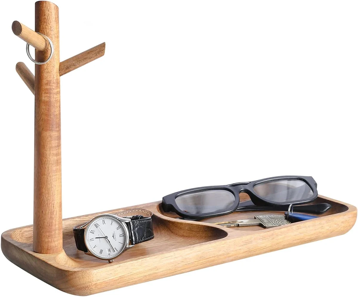 Wooden Entryway Key Tray