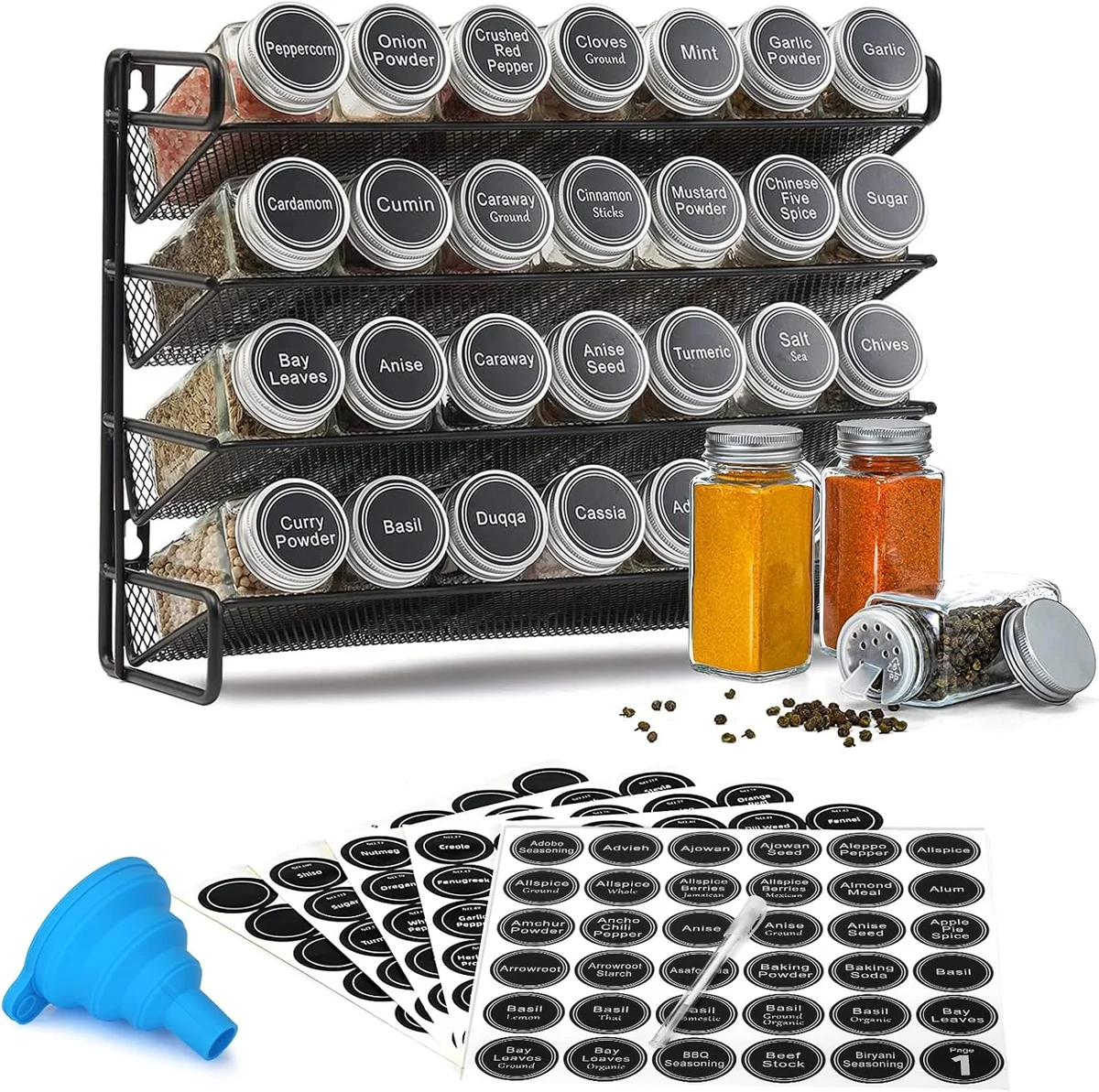 Spice Storage Rack & Jar Set