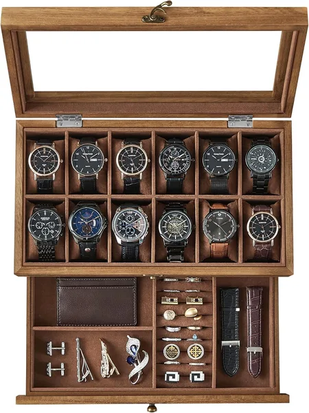 Wooden Watch Box, 12 Slots