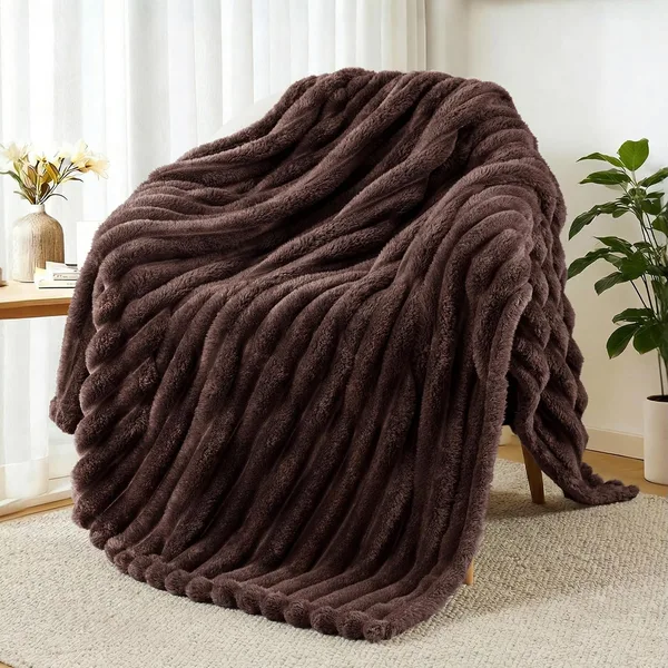 Striped Fleece Throw Blanket