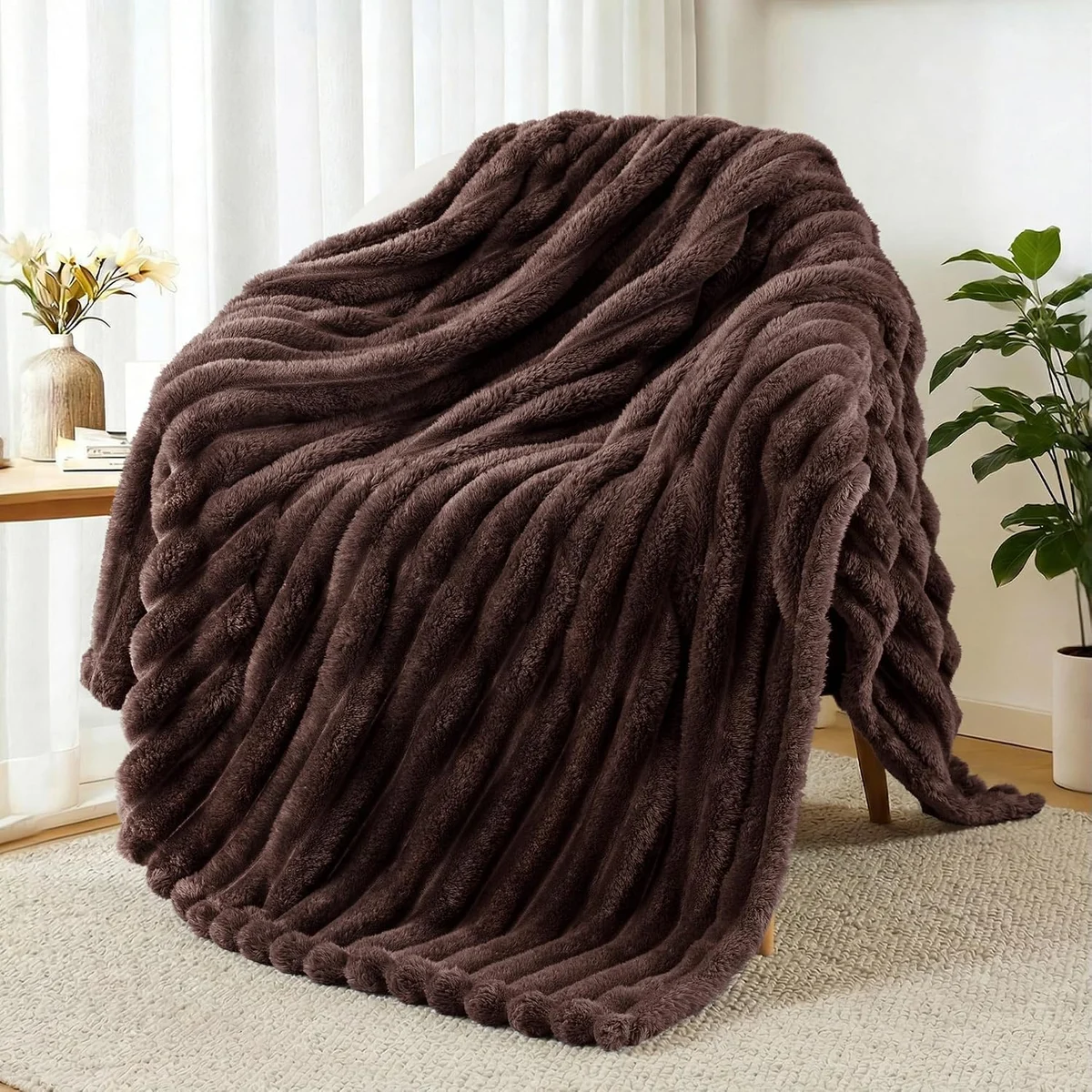 Striped Fleece Throw Blanket