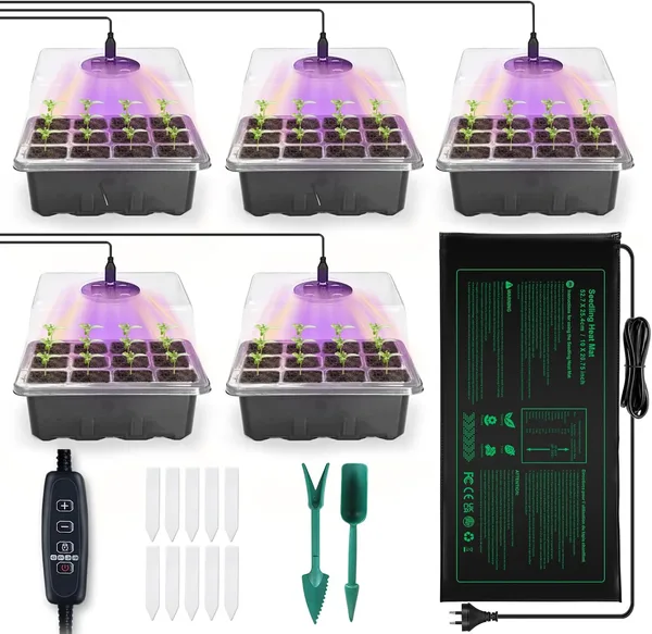 Seed Starter with Heat Mat & Grow Light