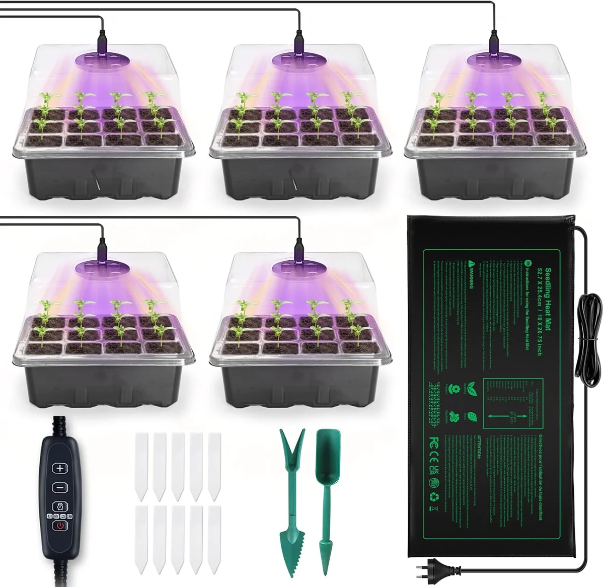 Seed Starter with Heat Mat & Grow Light