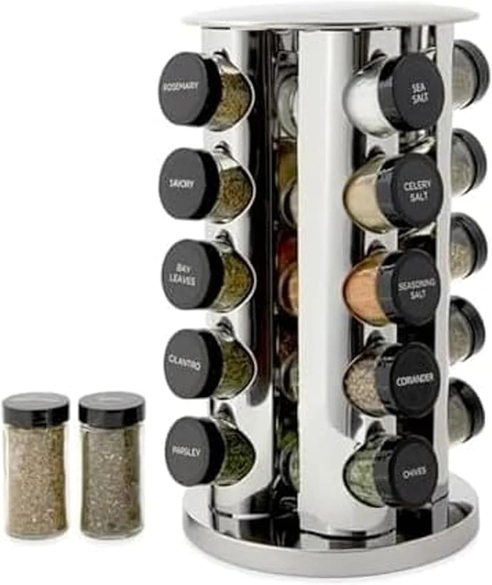 Revolving Spice Rack with 20 Spices