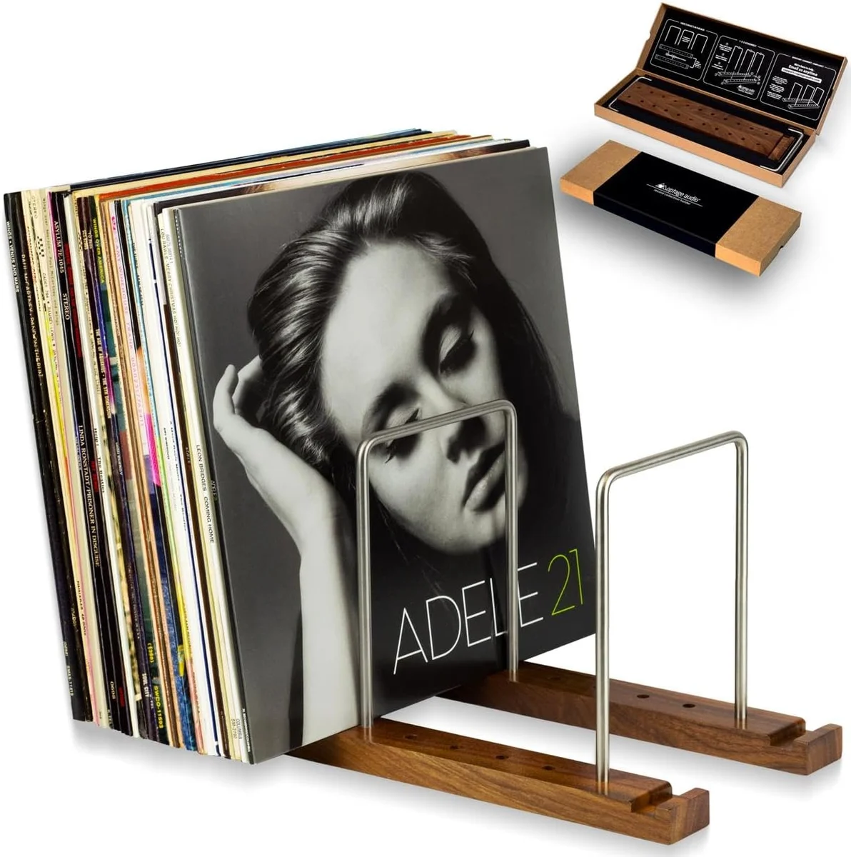 Wooden Vinyl Record Holder