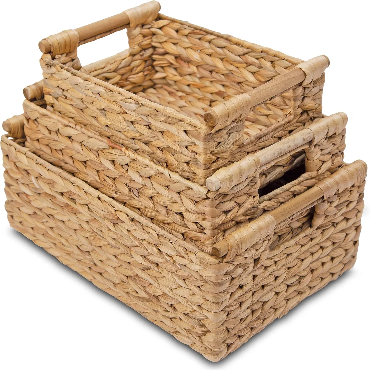 Woven Water Hyacinth Basket Set