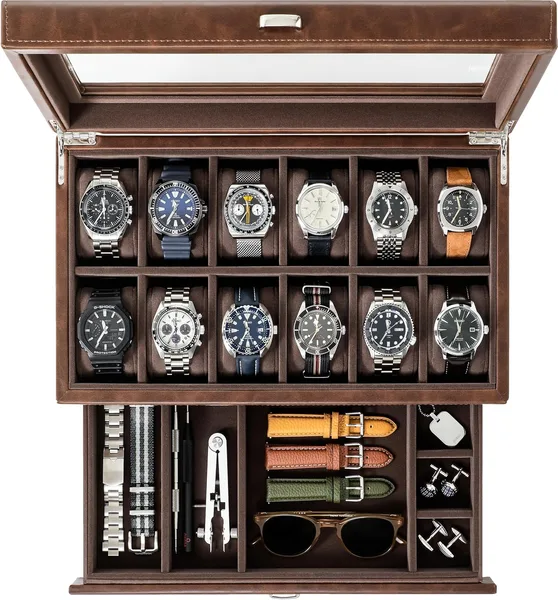 Watch Box with Drawer, 12 Slots
