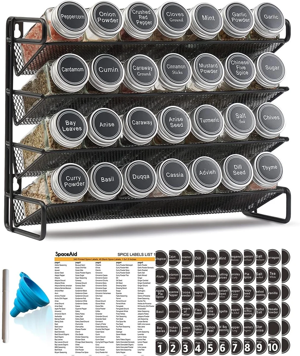 Spice Rack with 28 Jars